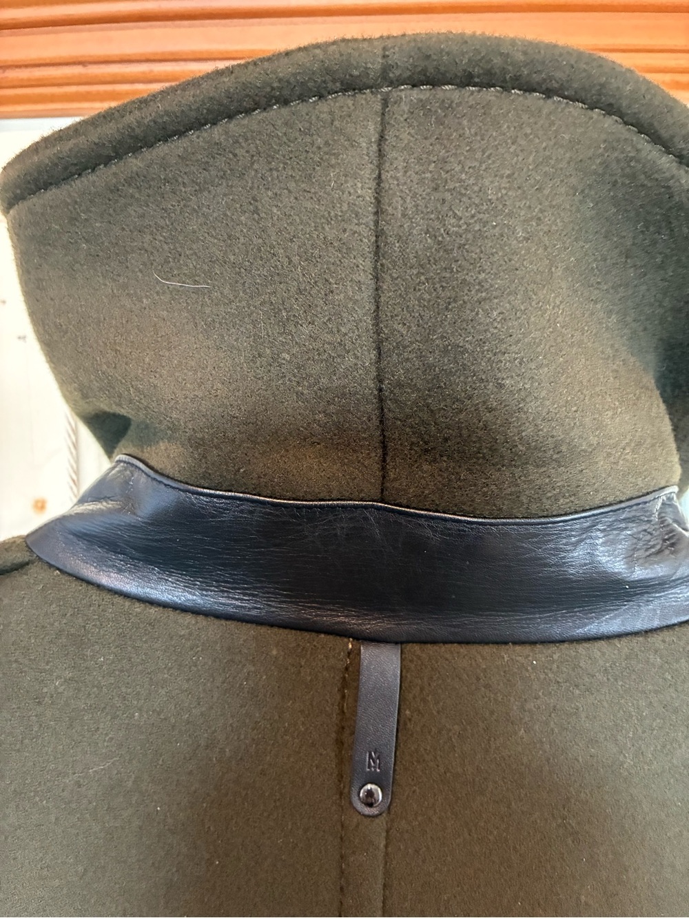 Mackage Army Green Double-Breasted Wool Pea Coat - Picture 13 of 16